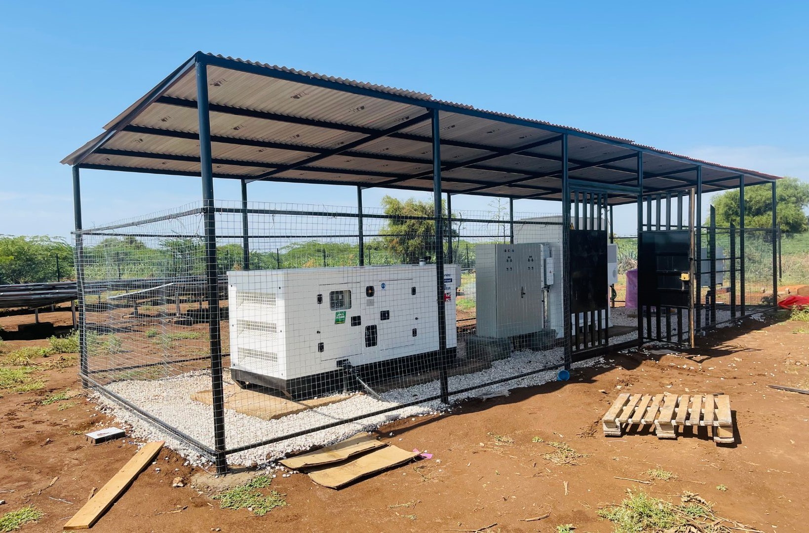 Mini grid solar panels at Alley Badey