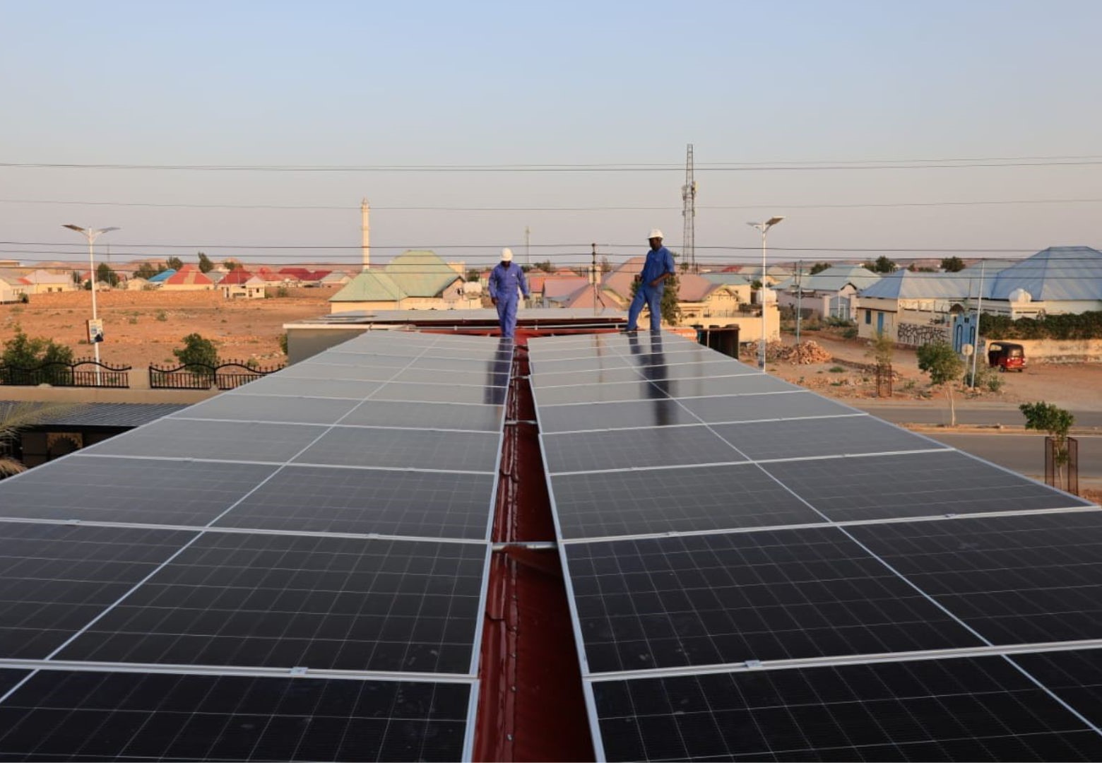 Hybrid solar system at Gasiin Bistro, Garowe